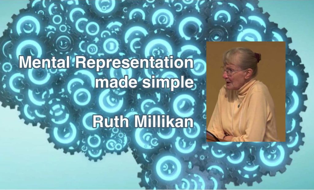 A picture of Ruth Millikan and the neural mechanisms logo.